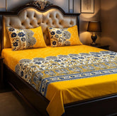 Crystal King Size Bed Sheet Set-3Pcs-Design-136